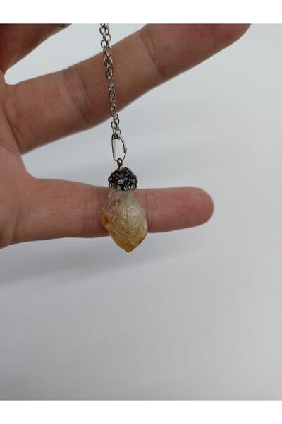 BalıkHediyelik Sitrin Taşı Doğaltaş Kolye