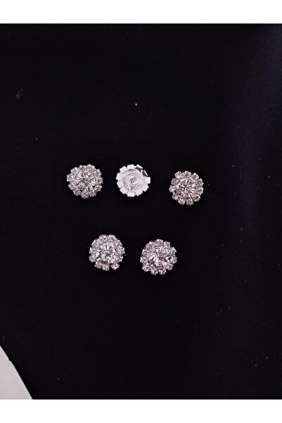 YLMZ Kristal Taş Düğme Gümüş 1x1 Cm