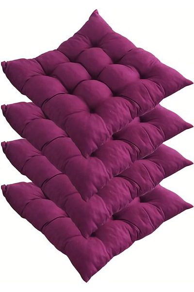 puffiber Special Button Stitched, Fluffy Square Chair Cushion, lace-up, 4-Piece