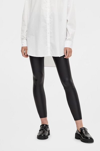 PIECES Leggings - Schwarz - Mittlerer Bund