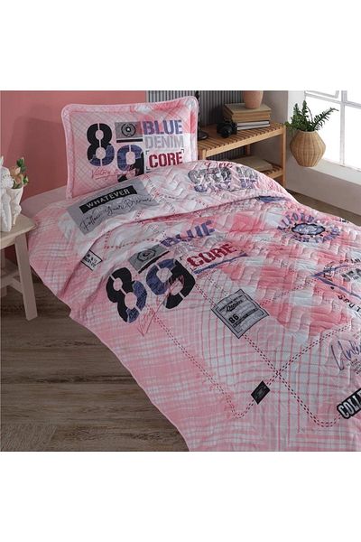 Clasy Single Bedspread Denim Pink