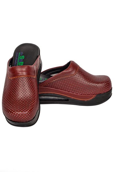DR SABO Papuci Sabo Femei Ortopedici Handmade Piele Rosie Claret