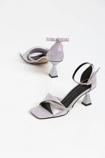 Santamarina Arline Gray Satin Stone Women's Sandals