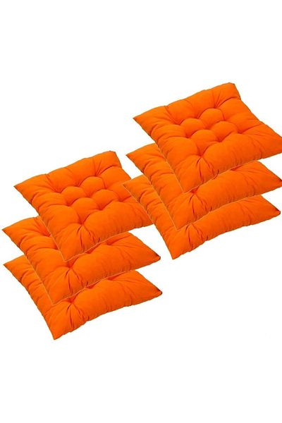 puffiber Special Button Stitched, Fluffy Square Chair Cushion, with laces, 6 Pcs.