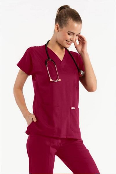 Owlet Medikal Top din jerseu chirurgical Cherry