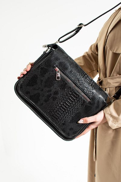 By Hakan Sn 1353 Women's Shoulder Bag Handbag Handbag Crocodile-black