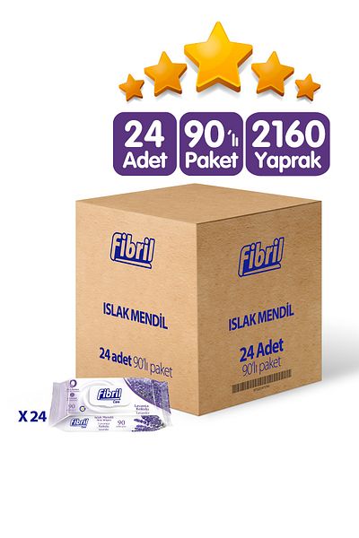 Fibril Care Lavender Scented Wet Wipes 24x90 Pack 2160 Sheets