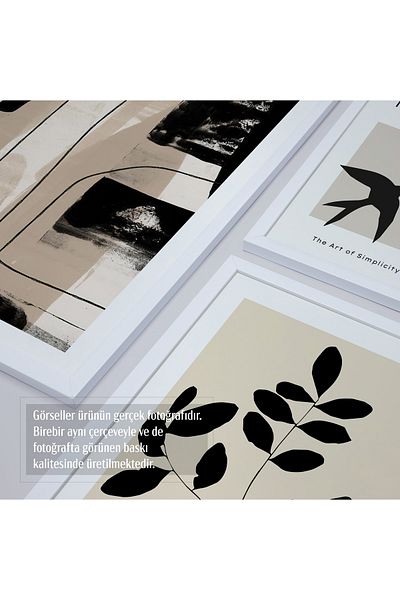 HOMEPACK Σετ 6 πίνακες με λευκό πλαστικοποιημένο πλαίσιο Six-008