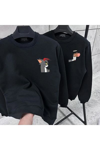Merkür Store Tom And Jerry Printed Crew Neck Lover's Combination (2Pieces)