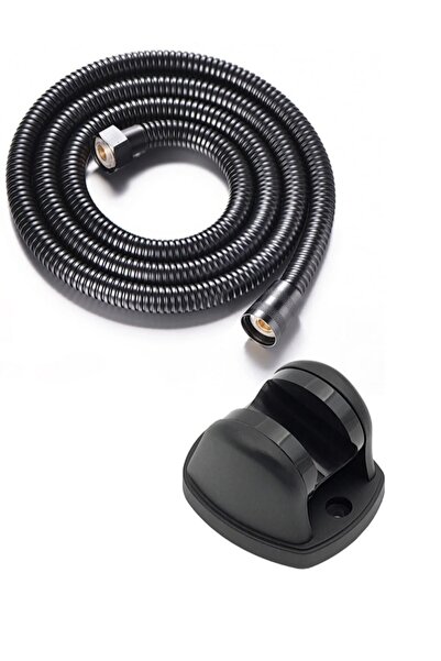 Plodna House Siyah 1,5m Örgülü Duş Hortumu Ve 90 Derece Ayarlanabilir Siyah D...
