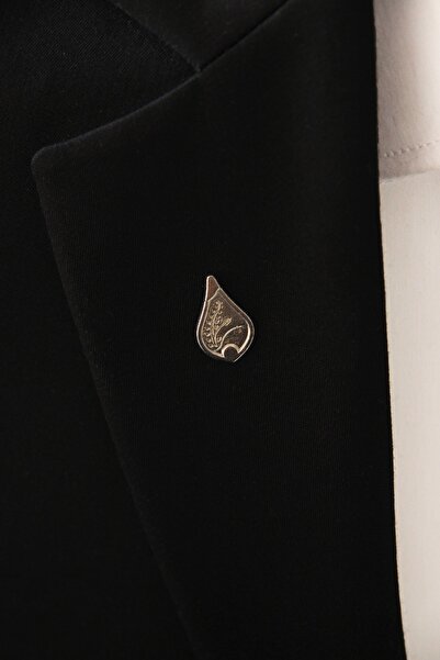 Le Voux Gri Renk Sarmaşık Motifli Ceket Yaka Iğnesi Broş Rozet