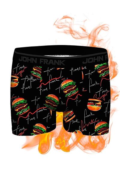 John Frank Digital Men's Boxers Hot Burger