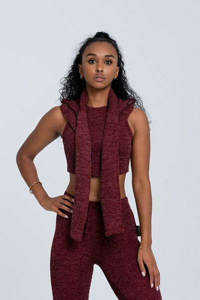 Gymwolves Women's Tracksuit Set of 3 | Red | Bra | Hoodie | Bottom |