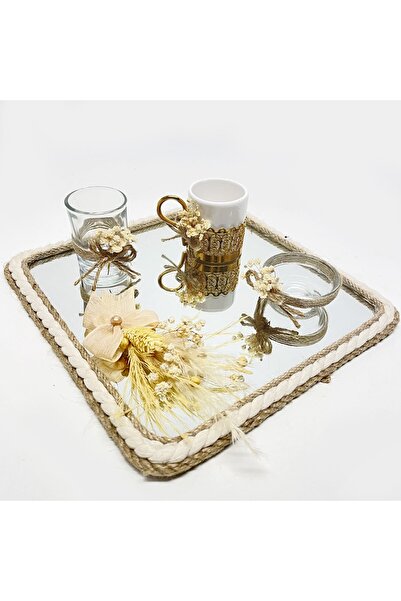 Lora Davet Набір підносів для кави Damat (1 шт.) Naturel 53210