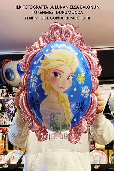 PARTİAVM Frozen Elsa Blue Balloon Set - Transparent Balloon with Confetti, Snow Queen Pattern