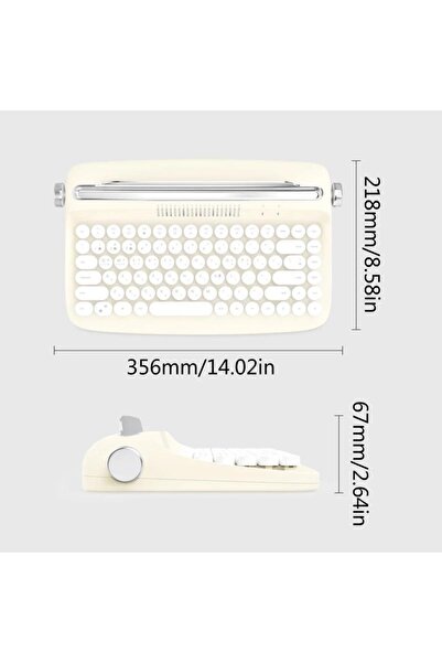 AykaPrive Ios/android Uyumlu Bt5.0 Kablosuz Klavye Daktilo Bluetooth