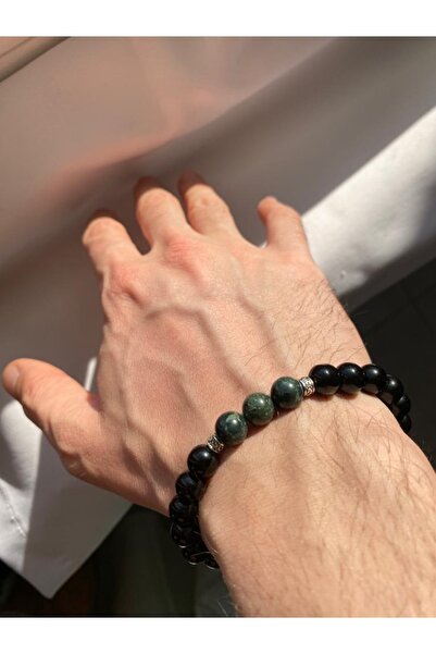 BeryDenz Labradorit Doğaltaş Erkek Bileklik Oniks