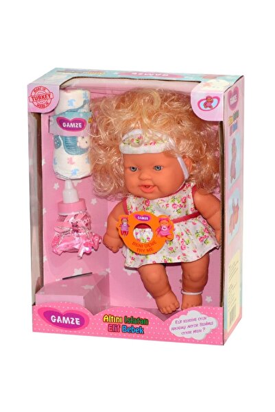 Oyuncakfabrikasi Türkçe Konuşan Altını Islatan Biberonlu Oyuncak Et Bebek Sarı Saçlı 25 Cm