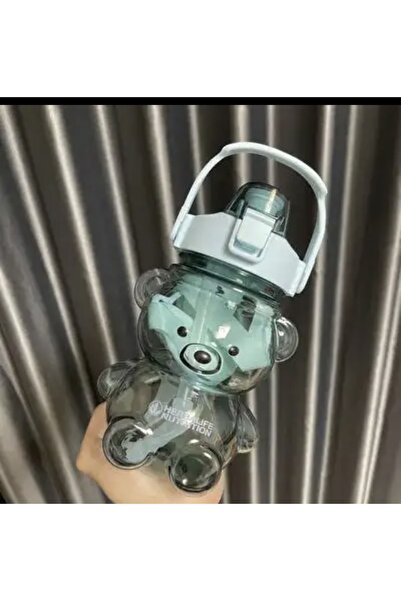 KÜÇÜK EW زجاجة مياه من Fun Smile Teddy Bear، زجاجة مياه سعة 1000 مل، لا تحتوي...