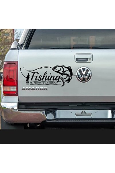 Melek Pazarı 35 × 14 سم موسم سمك السلمون المرقط، ملصق سيارة صيد السمك