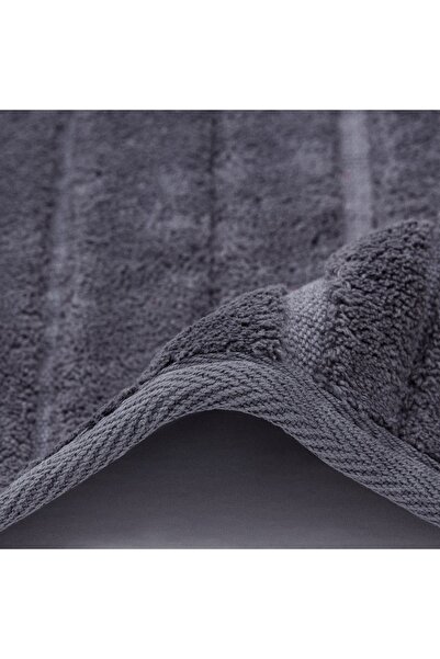 Bluenity Anthracite Natural Cotton Bath Rug Set - 60X100 50X60 cm