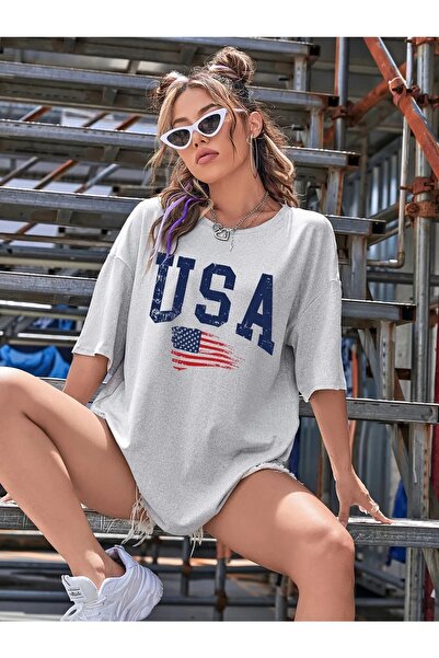 Machetta Μπλουζάκι Unisex Oversize - USA Flag Printed