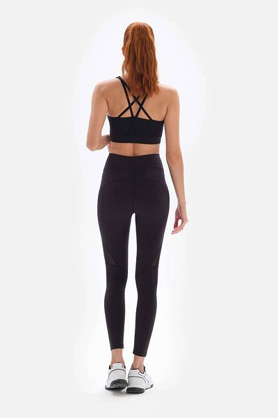 Dagi Schwarze lange Damenstrumpfhose mit Netzdetail
