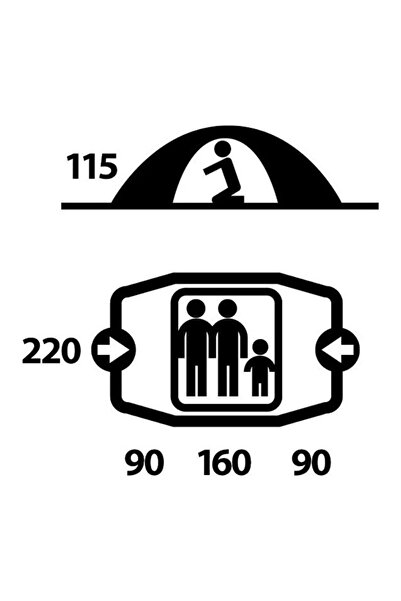 HUSKY Burton 2+1 Kişilik Çadır
