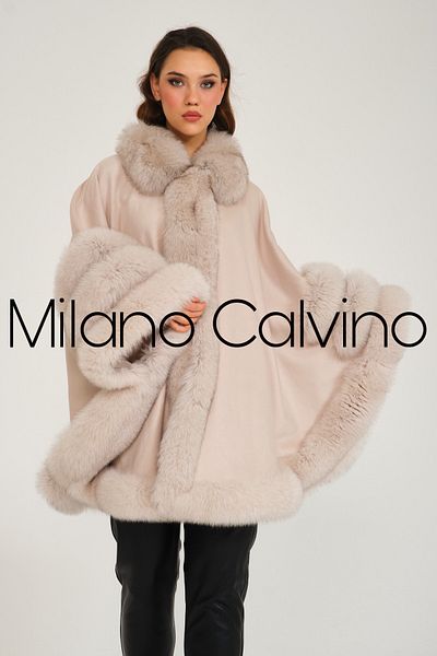 Milano Calvino Furry Cashmere Poncho