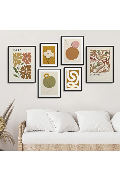 HOMEPACK Σετ 6 πίνακες με μαύρο πλαστικοποιημένο πλαίσιο Six-022