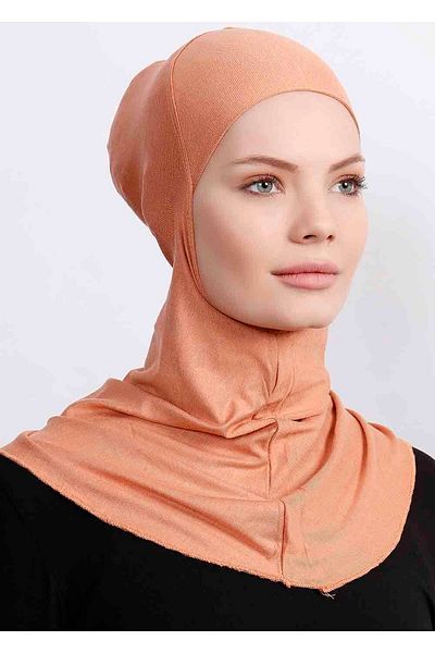 Ecardin Lycra Large Hijab Bonnet - Practical Neck Collar Hijab Sportsman Hijab - Salmon