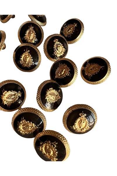 Mothu Metal Gold Siyah Merkez Armalı Ayaklı 15 Mm Orta Boy Gömlek Kazak Hırka...