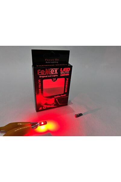 FEMEX Premium 10'lu T5 Led 3030 Chipset 3smd Mini Kırmızı Led Ampul