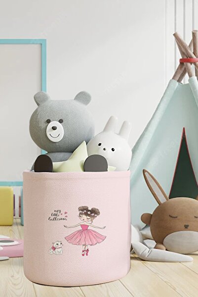 Talia Home منظم غرفة البنات والرضع - سلة ألعاب راقصة الباليه Tlas-005