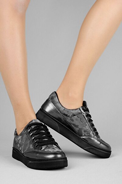 Lal Shoes & Bags Patterned Kadın Spor Ayakkabı-antrasit