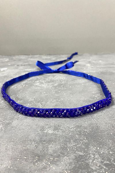 Hobigram Saks Blue Crystal Beaded βραδινό φόρεμα Αξεσουάρ ζώνης – ζώνη, κομψό σχέδιο, γυναικείο αξεσουάρ