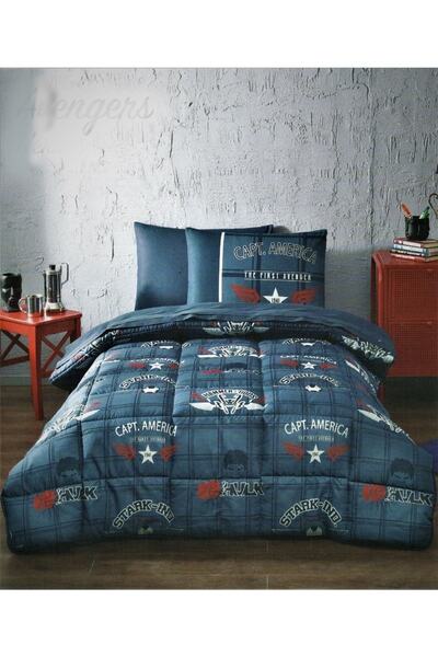 Özdilek مجموعة ملاءات نوم فردية باللون الأزرق الداكن من Avengers مرخصة من Marvel