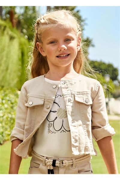 MAYORAL Κοριτσίστικο κοντομάνικο βασικό μπλουζάκι κρέμα 174