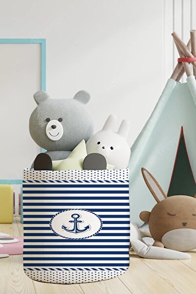 Talia Home Καλάθι παιχνιδιών με μοτίβο άγκυρας για παιδικό και βρεφικό δωμάτι...