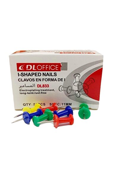 Linea Dl833 Renkli Harita Çivisi 50 Li Kutu