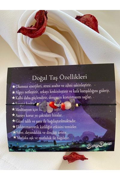 BeryDenz Amethyst Coral Crystal Quartz Broken Natural Stone Rope Bracelet