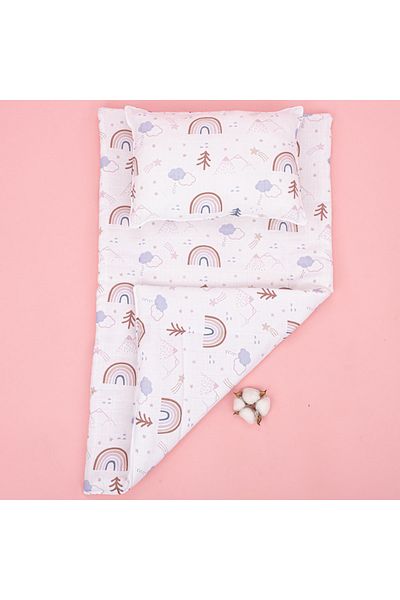 Yunikobaby Pastel Rainbow - Diaper Mat and Pillow Set