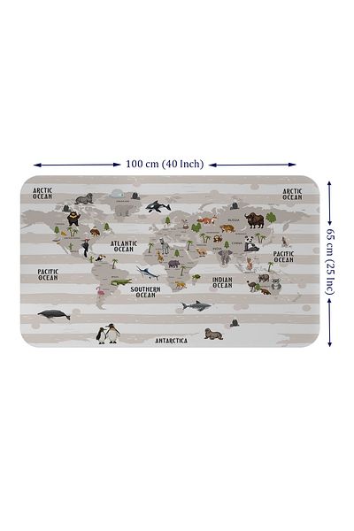 dericom Educational World Map - Kids and Baby Room Wall Sticker