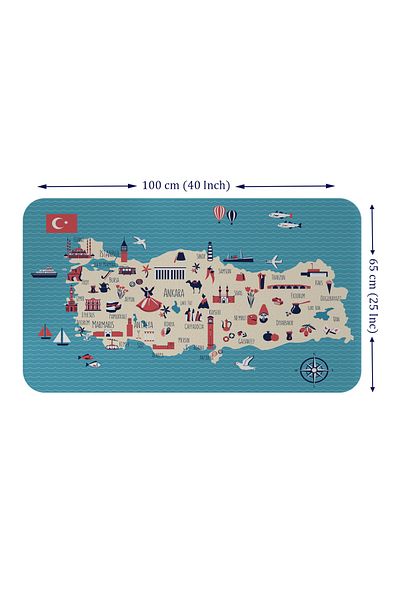 dericom Türkiye Map - Educational and Instructional Decorative Children's Room Wall Sticker