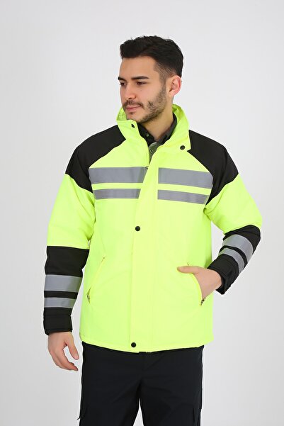 ModaCanel Moda Canel Reflektif Şeritli Su Iticili Modelli Motorcu Mont Rüzgar...