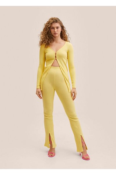 MANGO Woman Gerippter Strick-Cardigan