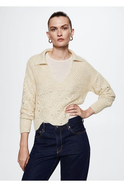 MANGO Woman Open Knitted Sweater