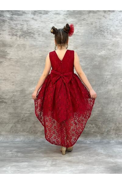 Mashotrend Children's Evening Dress with Salsa Tail and Bow Detail