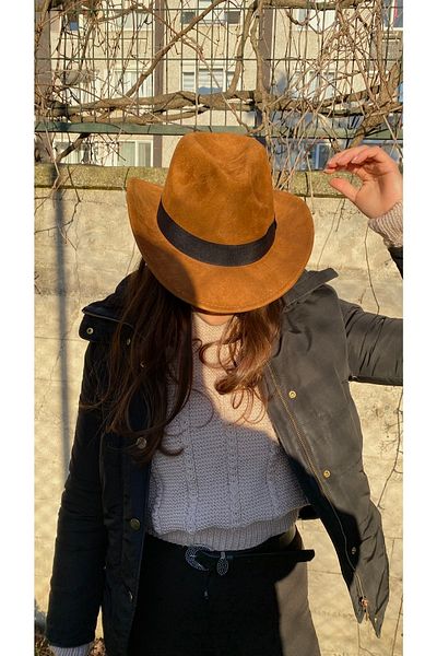 laviyonsa Cowboy Felt Curled Hat Unisex