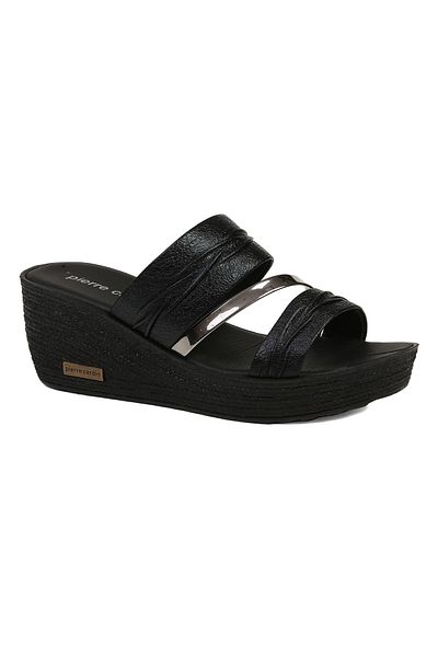 Pierre Cardin ® | Pc-6962-3953 Black Wrinkled - Women's Slippers